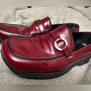 Red Italian Leather Coach Shoes. 7.5B size